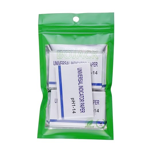 BOJACK 5 Pack 80 Strips (400 Total) pH 1-14 Test Paper for Water, Soil, Pet Food pH Monitoring - Extensive Litmus Test for Various Applications