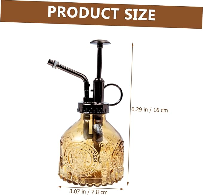 Mikikit Glass Plant Mister Spray Bottle Ergonomic Watering Sprayer for Plants for Succulents and Bonsai Gradient Brown-White Design