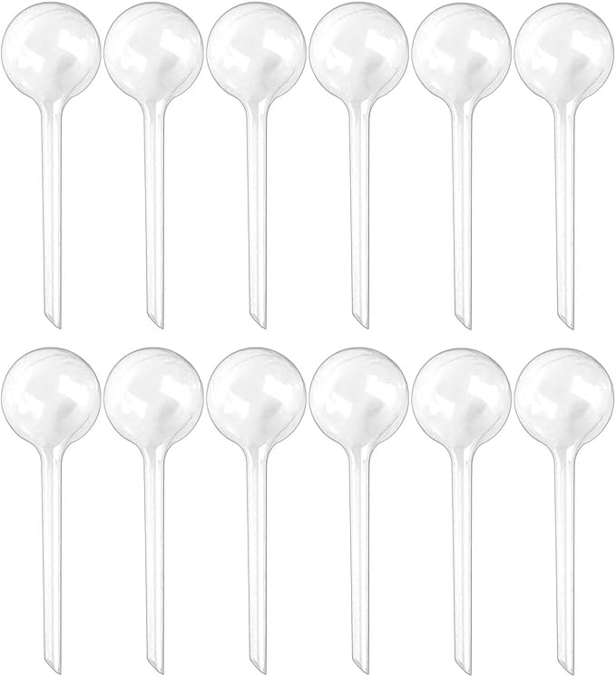Plant Watering Globes, Self Watering Bulbs for Indoor & Outdoor Plants, Plastic Self-Watering Balls Automatic Water Irrigation Device (Clear, Large 12 Pack)