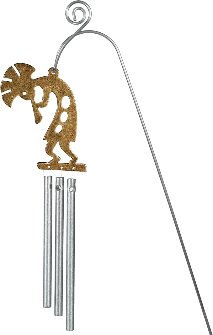 Jacob’s Plant Adornament Plant Stake Wind Chime, Kokopelli, Flute Player