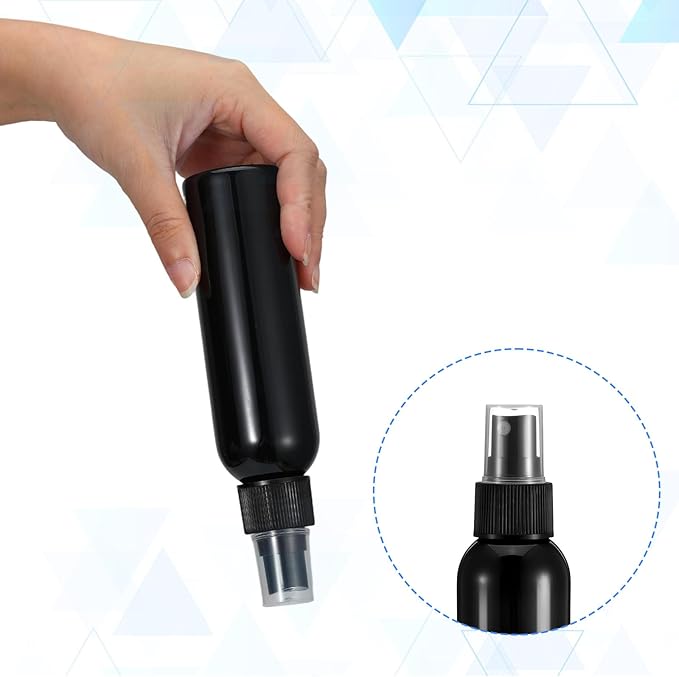 24 Pack Black Empty Spray Bottles, 4oz Plastic Fine Mist Spraying Bottles Small Refillable Sprayer Liquid Containers Portable Misters with Cap Travel Bottle for Perfume, Cleaning, Essential Oil ﻿