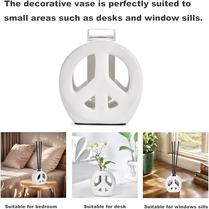 Propagation Vase, 2-in-1 Small Flower Vase and Aromatherapy Diffuser, Handcrafted Ceramic with Clear Glass Root Observation Tubes, Modern Desktop Centerpiece for Plant Lovers
