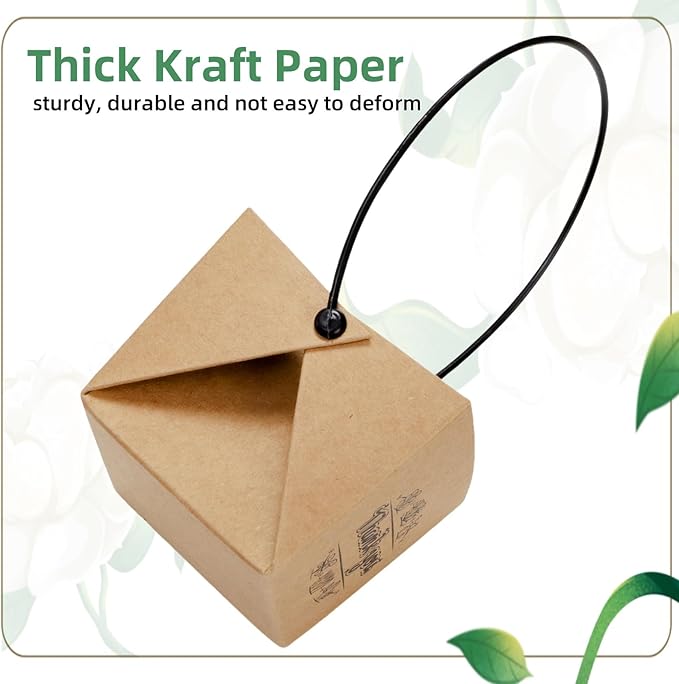 Covzoe 100 Pieces Succulent Wrap Bags, Fits 2 Inch Pots, Thank You Succulent Gift Box with Handles, Waterproof Kraft Paper Wedding Party Favors for Guests Plants Decoration