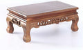 Rectangular Grey Rosewood Stand Oriental Style, 13x8x4 Inch LWH Plant Flower Vase Stand, Multiple Display Gray Wood Stand Small Table