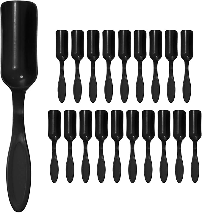 M METERXITY 20-Pack Mini Gardening Shovel Spoons, Plastic Garden Soil Scoops for Cultivation Digging Transplanting/Flower Planting/Plant Succulent, Colorful Small Gardening Tools [Black]