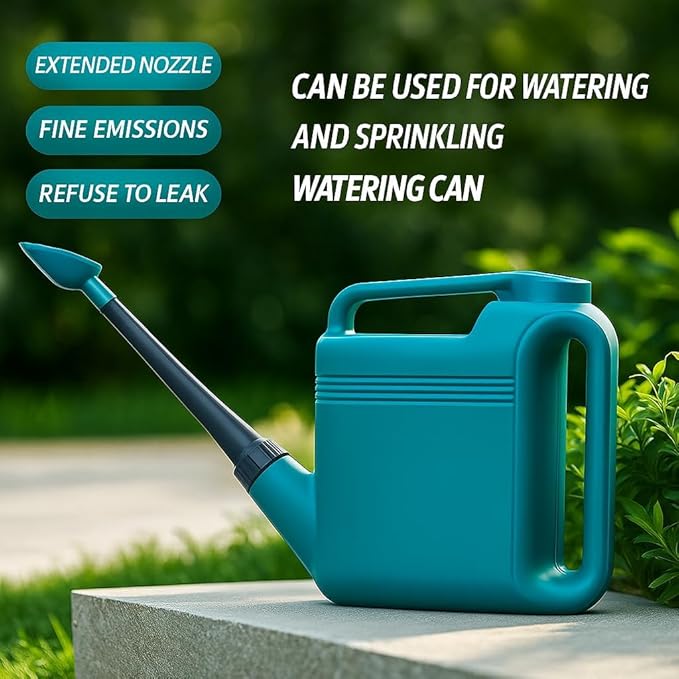 2 Gallon Watering Can for Indoor & Outdoor Plants, Large Capacity Long Spout with Ergonomic Non-Slip Handle, Durable Leak-Proof Plastic, Comfortable Grip, Ideal for Flowers, Vegetables