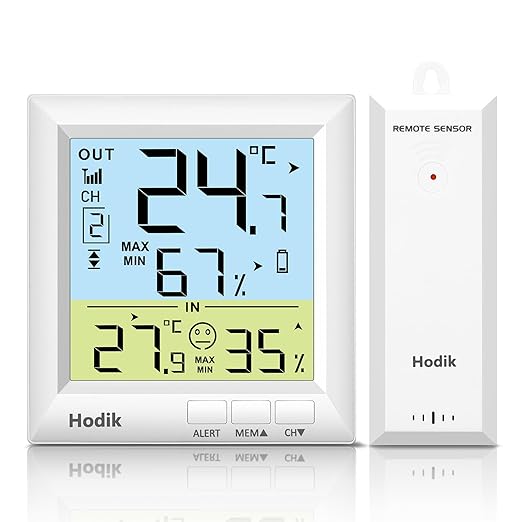 Wireless Freezer Thermometer with Alarm Refrigerator Thermometer, Fridge Freezer Alarm Thermometer Digital with 3 Adjustable Backlight and 330FT Remote Range for Kitchen Home Restaurant (One Sensor)
