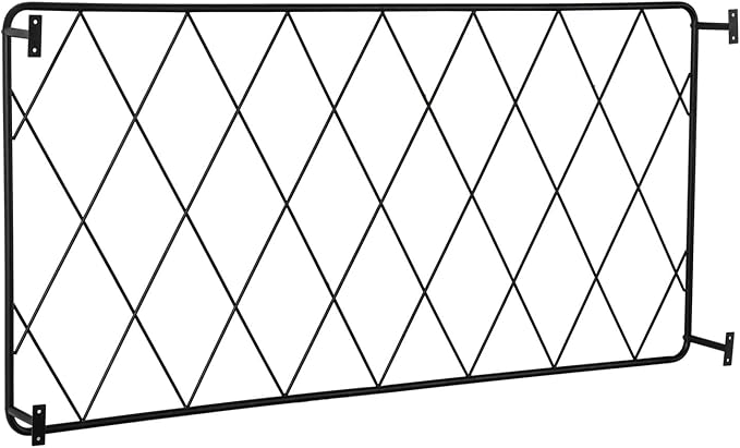 MyGift 50"x24" Wall Mounted Garden Trellis, Black Metal Lattice Panels for Outside, Hanging Lattice Support Frame for Outdoor or Indoor Climbing Plants, Set of 2 Panels
