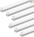 Barrina 6 Pack LED T5 Integrated Single Fixture 1FT, 600lm, 5W, 6500K, Linkable Under Cabinet Lighting, Shop Light for Workbench, Room, Kitchen Tube Light, Garage, Corded Electric with ON/Off Switch