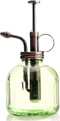 Plant Mister- Green Glass Bottle & Brass Sprayer (Antique Copper)
