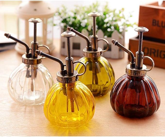 Vintage Glass Watering Spray Bottle Plant Mister - Adjustable Pressure Sprayer for House Plants - Elegant European Style Watering Can - Perfect for Garden and - Wine Red