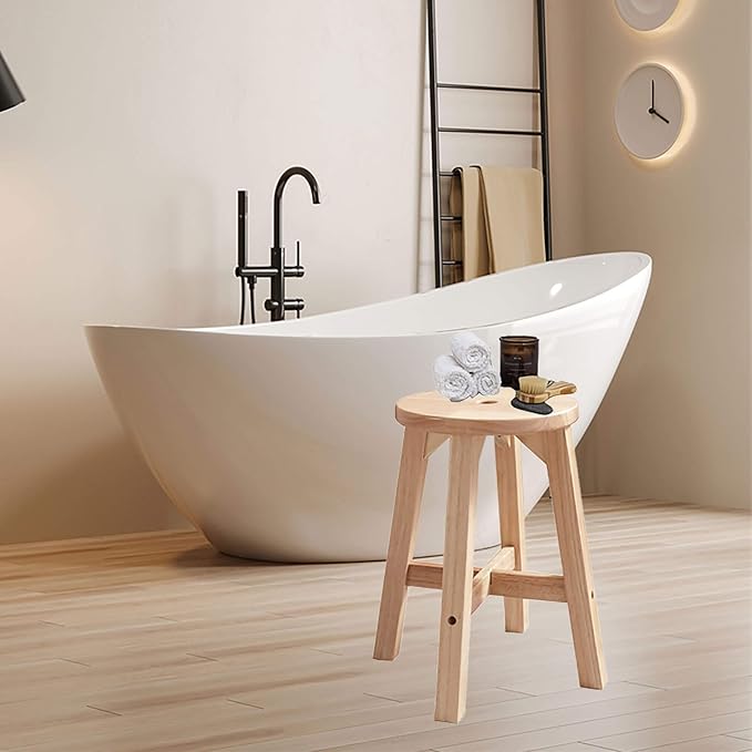 Lestar H18 Wooden Stool, Solid Wood Round Stools