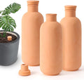 3pcs Terracotta Plant Watering Globes 3.5 * 10inch Terracotta Watering Pots Self Watering Planter 900ml for Indoor Outdoor Plants Clay Plant Watering Globes Planter Insert Watering Pots
