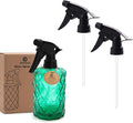 OFFIDIX Fine Mist Plant Mister Glass Spray Bottles with Adjustable Nozzle for Gardening and Cleaning Work (Green),2 Pack Plant Mister Sprayers Watering Nozzles Replacement