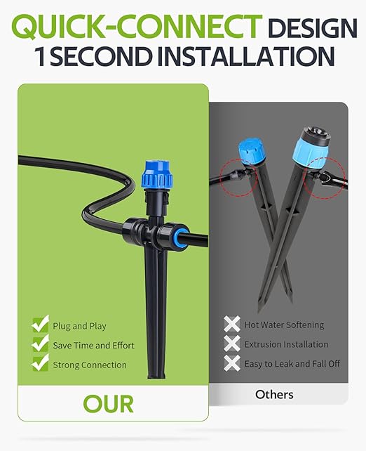 HIRALIY 118FT Greenhouse Misting Drip Irrigation Kit with Water Timer, Quick Connector Design Garden Watering System, Automatic Irrigation System with Tubing, Nozzles for Hanging Plants, Raised Bed