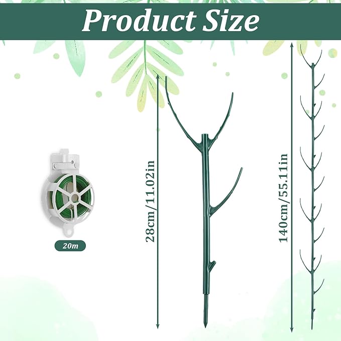 5Pcs Garden Plant Support Stakes for Indoor Outdoor Plants, Stackable Monstera Plant Support Stakes, ClimbingPlant Supports StructuresPlant Holder Stick Moss Pole for Tall Potted Plants