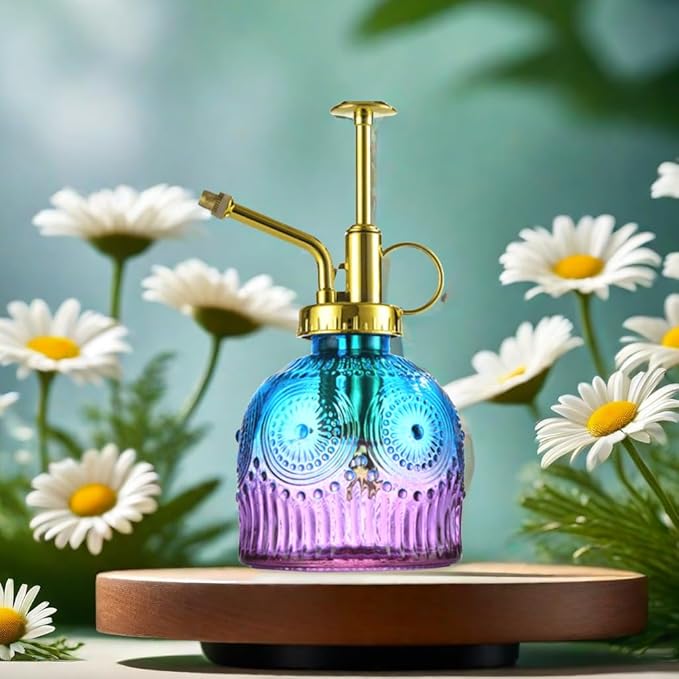 Indoor and Outdoor Potted Plant Sprayer Household Plant Glass Small Watering Can Spray Bottle Plant Sprayer Glass Spray Bottle Decorative Spray Bottle (Purple Gradient Blue)