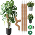 4 Pack Moss Pole, 27.5 Inches Bendable Coco Coir Poles Monstera Plant Support for Climbing Indoor Plants, DIY Plant Stakes Kit Support for Pothos, Philodendron,Potted Plants