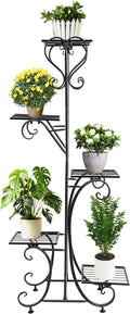 Metal Plant Stand Indoor & Outdoor Wrought Iron Plant Stands Flower Pot Holder Shelf for Multi Plants, Flower Holder Racks for Patio Garden, Living Room, Corner Balcony (5 Tier)