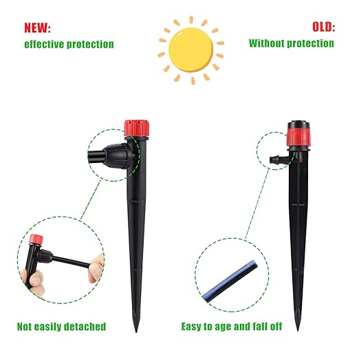 Drip Irrigation Emitters with Adjustable 360 Degree Water Flow Drippers for 1/4 inch Tubing,25pcs Garden Drippers Sprayer 25pcs Drip Irrigation Emitters Perfect(50pcs-Colorful*25 Sprayer*25 Drip)
