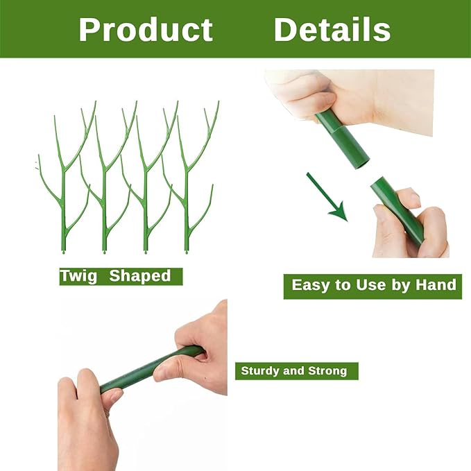 12 Pack Stackable Monstera Plant Support Stakes, Climbing Plants Support Monstera Trellis for Indoor Outdoor, Alternative to Moss Pole (39inch/12 Pack)