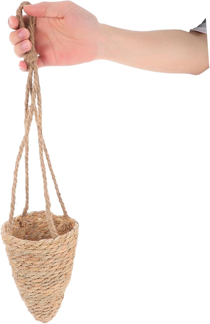Outdoor Hanging Plants Seagrass Flower Pot Cover Scandinavian Fruit Basket Rattan Flower Basket Decorative Vase