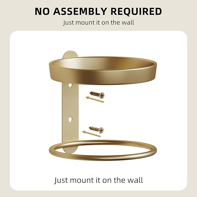 Metal Wall Plant Holder for Indoor Plants, Modern Stylish Wall Decor, Space-Saving Vertical Shelf for Home, Garden & Office 3 Pack Gold