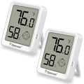 Geevon 2 Pack Mini Digital Hygrometer Gauge Indoor Thermometer – LCD Monitor Temperature with Comfort Index,Outdoor Humidity Meter for Home House Office Garden and Cellar