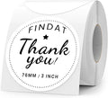 White Round Thermal Labels 3 Inch Vinyl Circle Waterproof Direct Printer Sticker Self-Adhesive Perforated Name Tag for Logo DIY QR Design Office Address 500 PCS