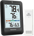 Newentor Indoor Outdoor Thermometer Wireless, Weather Stations Wireless Indoor Outdoor, Outdoor Thermometers for Patio House, Outside Inside Thermometers with Comfort Indicator, Black with 1 Sensor