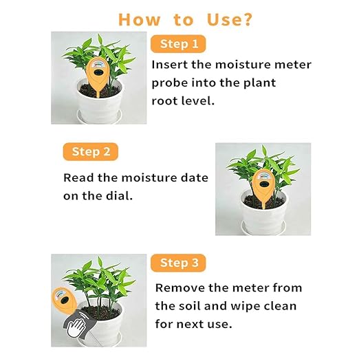 2 Pcs Green Soil Moisture Meter, Plant Water Meter, Moisture Meter for Plants, Soil MoistureTester, Soil Water Gauge for Plants, Plant Moisture Monitor No Battery Needed (Orange+Orange)