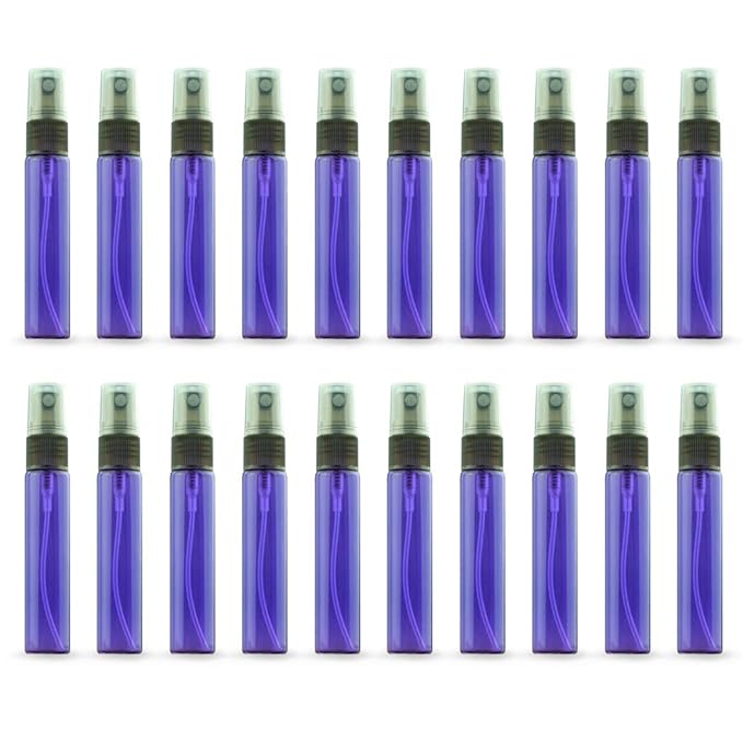 20 Pack Set 10ML Protable Refill Bulk Atomizer Spray Travel Perfume Bottle Hydrating Empty Bottle (Purple)