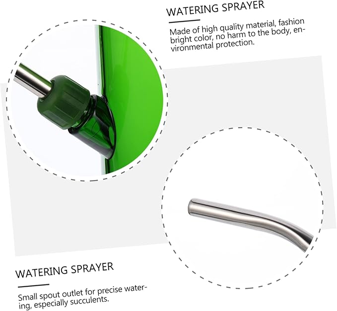 VOSAREA Stainless Steel Long Spout Watering Can for Outdoor Plants 1.5L Sprinkling Kettle Removable Nozzle for Succulents and Garden Use