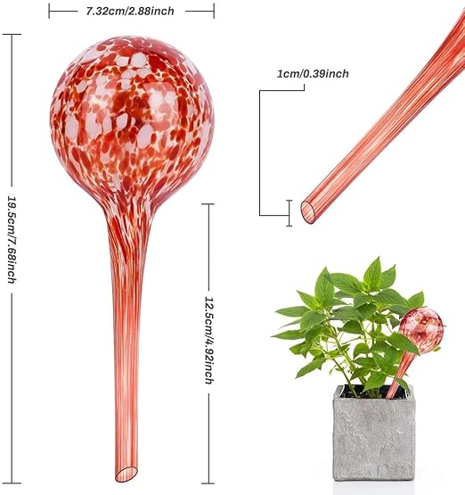 Watering Globes 4 Pack Plant Self Watering, Plant Watering Globes Glass Water Bulbs for Plants, Self Watering Spikes Colorful Water Globes,150ml Glass Watering Bulbs for Indoor Plants Outdoor Use