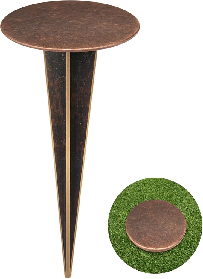 1 Pack Permanent Property Line Markers, 7x3 Inch Boundary Markers for Property Land Survey Stakes Heavy Duty Brass Survey Pin for Home Depot Septic Tank Yard Paver Ground Landscape Surveying