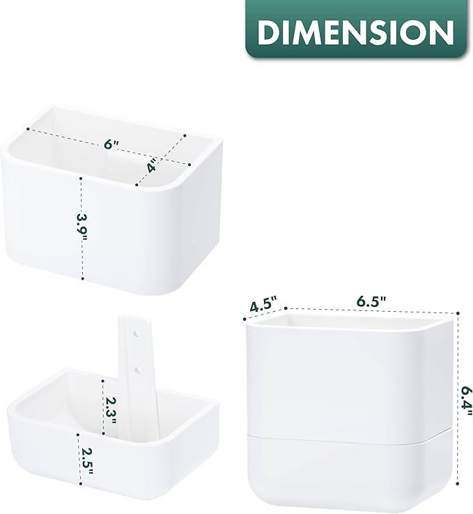 Phoenix Vine 6.5 Inch Wall Mounted Self-Watering Planter Pot for Indoor Houseplants and Herbs | Hanging Planter for Window Sills, Bathroom Walls, Home & Office Décor, White, Set of 2, 01-C-D-2