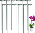 12 Pack 16 inch Plant Support Stakes, Metal Garden Support Stick Support Ring, Plant Sticks for Indoor Outdoor Single Stem Flower Peony, Orchid, Lily, Amaryllis, Rose, Tomato Pepper Plants Supports