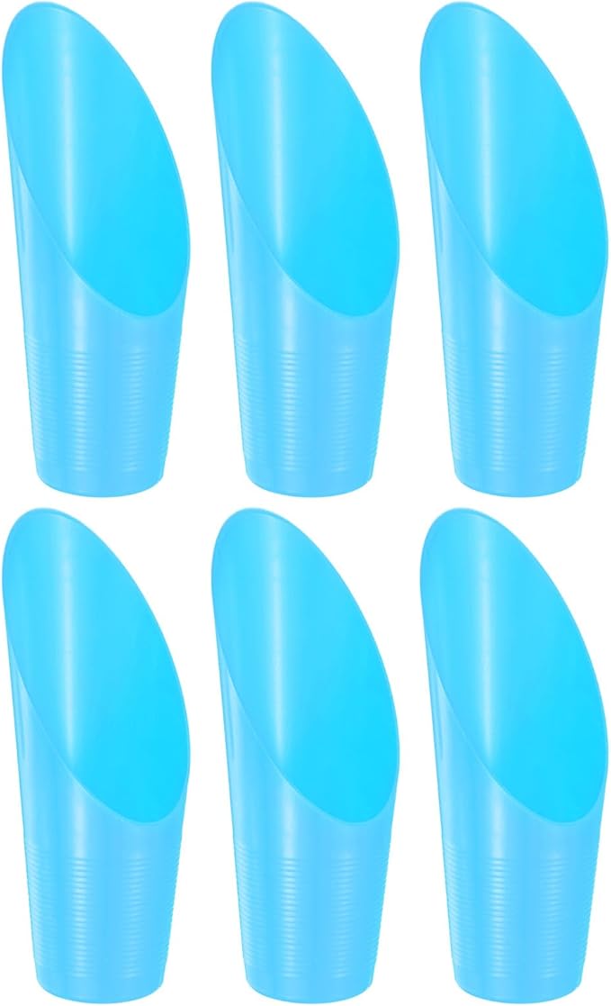 M METERXITY 6-Pack Bonsai Soil Scoops, Plastic Garden Soil Scoops Bucket Shovel Potting Scoopers for Transplanting/Flower Planting/Plant Succulent, Colorful Small Gardening Tools [Blue]