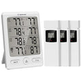 Geevon Indoor Outdoor Thermometer Wireless with 3 Remote Sensors, Digital Hygrometer Indoor Thermometer, Temperature Humidity Monitor Gauge with 200FT/60M Range