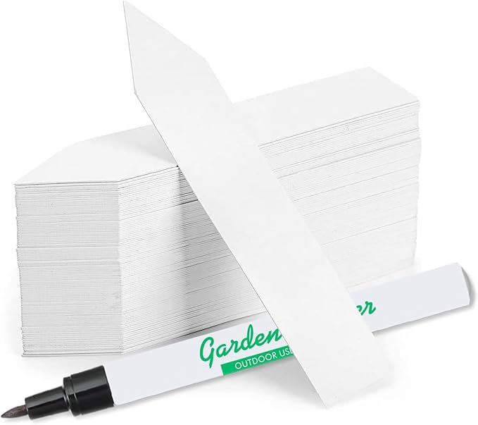4 Inch Plastic Plant Labels for Seedlings, Flexible Waterproof Plant Tags, Vegetable Gardening Stake Tags for Potted Plants and Outdoor Garden, White, 250 Pcs
