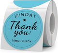 Blue Round Thermal Labels 3 Inch Vinyl Circle Waterproof Direct Printer Sticker Self-Adhesive Perforated Name Tag for Logo DIY QR Design Office Address 500 PCS