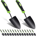 Yaocom 30 Pcs Garden Shovel Aluminum Alloy Heavy Duty Trowel Small Digging Shovels Metal Hand Trowel Spade with Soft Handle for Garden Lawn Yard Planting Tool (Shovel with Ruler,Green)
