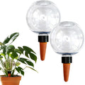 Self-Watering Globes for Indoor Plants, Clear Glass Automatic Watering Planter Insert, Self-Watering System Spikes for Release Terracotta Planter, Watering Bulbs with Slow Release (2PCS)