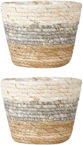 2pcs Woven Flower Baskets Decorative Planters for Use for Desktop Balcony Decoration
