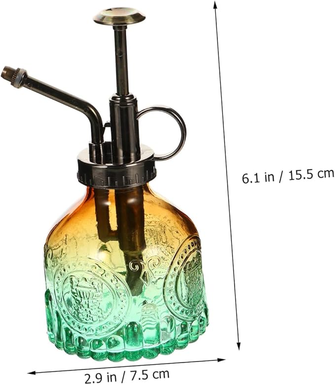 GALPADA Vintage Embossed Glass Plant Mister Gradient Water Spray Bottle for Gardening for Houseplant Care and Maintenance