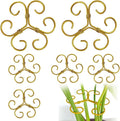 BADAO 6pcs Monstera Plant Support,Iron Stabilizer Grapple Holder for Indoor Plants,Outdoor Moss Pole Monstera Plant Support for Garden Flower Arranger(Gold)