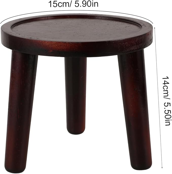Milisten Wooden Plant Stand Indoor Potted Plant Riser Small Bonsai Display Holder 5.90X5.90X5.51 Inches Space-Saving Home Office Dorm Decor