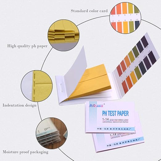 Ph. 1-14 Test Paper Extensive Test Paper Litmus Test Paper Sonkir pH Test Strips，Test pH for Saliva Urine Water Soil Testing(2-Pack pH Test Strips)