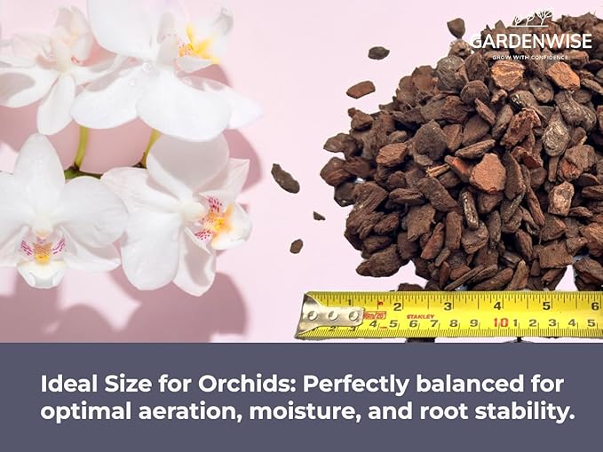 GARDENWISE Premium Orchid Bark for Potting Mix – Ready-to-Use Pine Bark for Indoor Plants, Orchid Repotting & Soil Mix Creation, Ideal Orchid Medium (10 quarts)