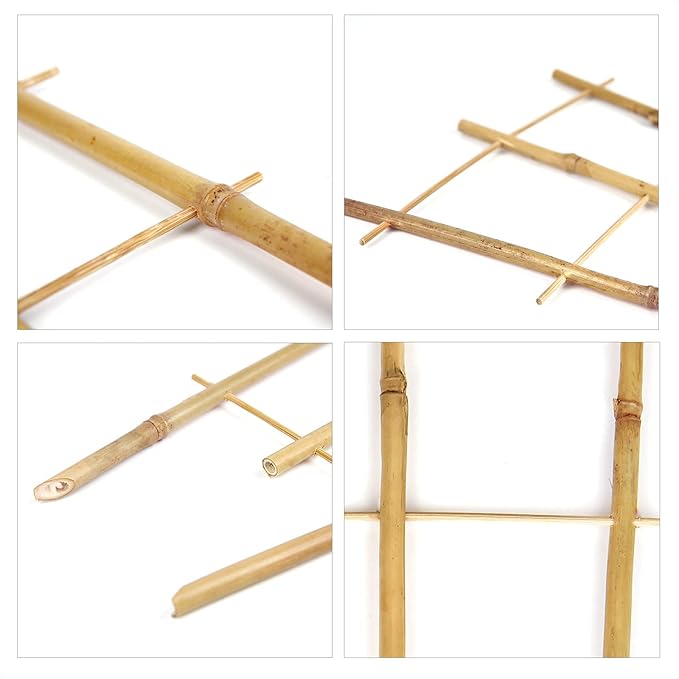 Cambaverd Plant Trellis Indoor, 3 Pack Bamboo Trellises, 16in Fan-Shaped Trellis for Potted Plants Climbing Plants Hoya Vine Ivy
